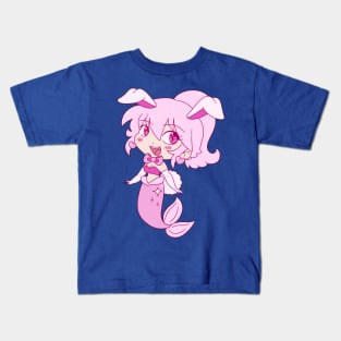 Pink Bunny Girl Mermaid Kids T-Shirt